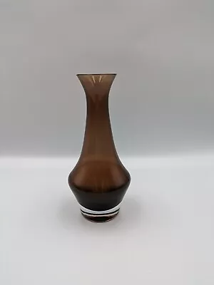 Buy Cinnamon Brown Riihimaki Lasi Finland Vase Art Glass Bud Stem 15cmH MC Retro • 19.99£