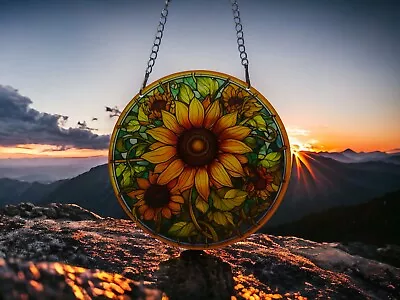 Buy 15cm Sunflower Central Acrylic Suncatcher Wall Hanging Picture Art Plaque Gifts • 8.49£