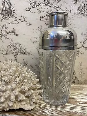 Buy French Art Deco Silver Plated & Cut Glass Cocktail Shaker • 48£