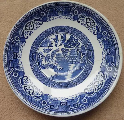 Buy Old Willow Saucer, English Ironstone By Washington Pottery, Staffordshire.  A/F. • 1.99£