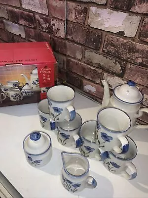 Buy Hand Painted Stoneware Tea Set  Crown Dynasty 9 Piece Boxed • 31.99£