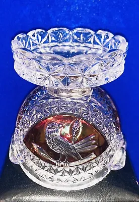 Buy Vintage German Hofbauer Red Bird Lead Crystal Candle Holder • 25£
