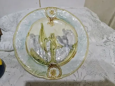 Buy Antique French Majolica Joan Of Arc Plate. Circa 1890. Salins???? • 30£