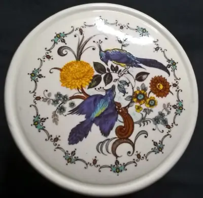 Buy Vintage Sadler England Fine China Trinket Box Jar Birds Flowers 4x3 Inch • 10£