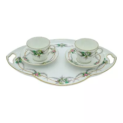 Buy Porcelain Tray And Matching Fine Bone China Teacup And Saucer X2 Unknown Maker  • 29.99£