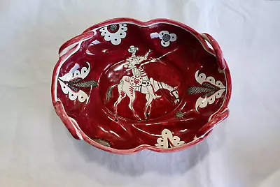 Buy Vintage Deruta Italy Dish Red & White Don Quixote Design H.G. Rare • 95£