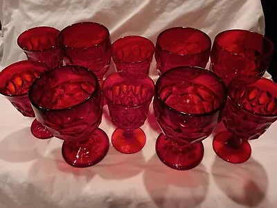 Buy Vintage Ruby Red Glassware, 10 Piece Set, Free Shipping • 47.16£