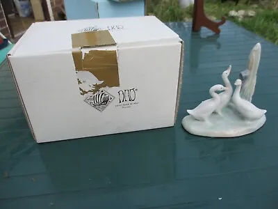 Buy Nao Lladro Hand Made In Spain 3 Ducks/geese Figurine Vintage Porcelain • 12.99£