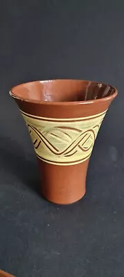 Buy Signed Holkham Pottery Hand Made Small Vase Green Celtic Band Design  • 12.99£