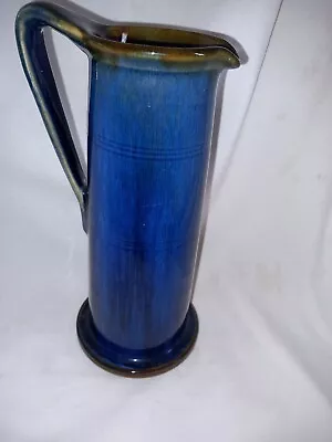 Buy STONEWARE BOURNE DENBY DANESBY WARE 9.5” TALL JUG- Electric Blue - Repaired • 24£