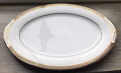 Buy Noritake Vintage China White, Gold & Black Small Oval Serving Plate Regent 5681 • 10£