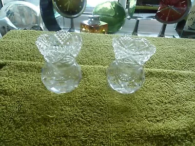 Buy 2 X Vintage Cut Glass Posey Vases Lovely Original Pieces In Great Condition , • 22£