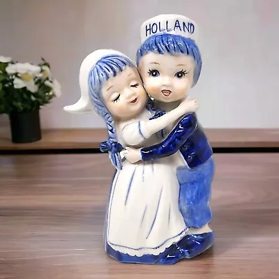 Buy Vintage Delft Blue Hand Painted Porcelain Figurine  6.75  Hugging Boy And Girl • 20.86£
