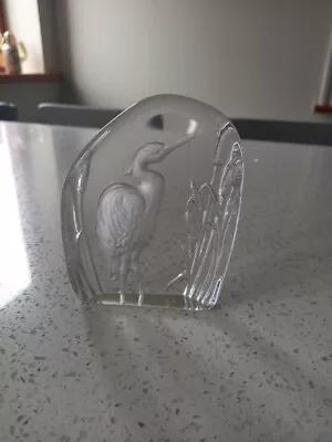 Buy Stork/ Heron  Glass Etched Paperweight Wedgewood Glass • 8.99£
