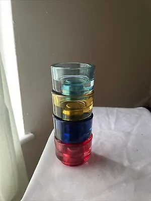 Buy Vintage IKEA Stackable Candle Holders Rainbow Colors • 12£