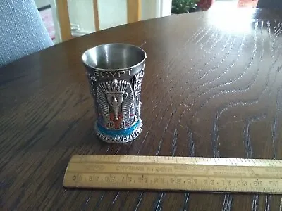 Buy Egyptian Drinking Vessel, Replica In Pewter, Decorated. • 7.50£