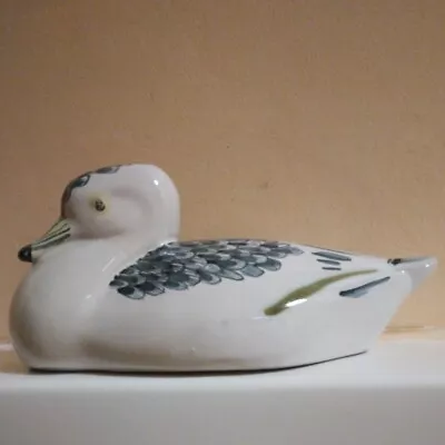 Buy David Sharp Rye Pottery Figure Of A Duck With Blue Stylized Painted Feathers • 24£
