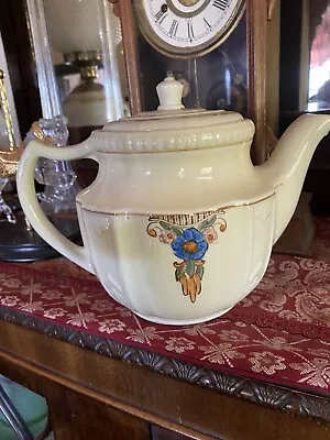 Buy Unusual Tea Pot TMporcelier 20s-30s. Cream Color 5x7.5x10.5” Retro Deco Design • 14.60£