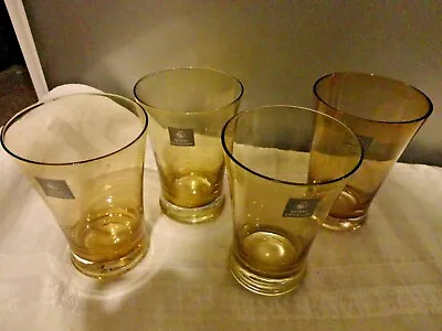 Buy Royal Doulton Set 4 Amber Color Tumbler Drinking Glass Goblet 5 1/4 Tall 16 Oz • 24.01£