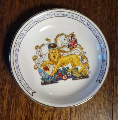 Buy Aynsley Queen Elizabeth II 40th Jubilee Commermorative Bone China  Dish 1993 • 2.99£