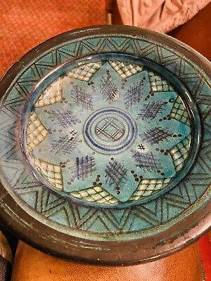 Buy Vintage Moroccan Pottery Safi Bowl Wall Hanging Salad Signed Excellent Condition • 15£