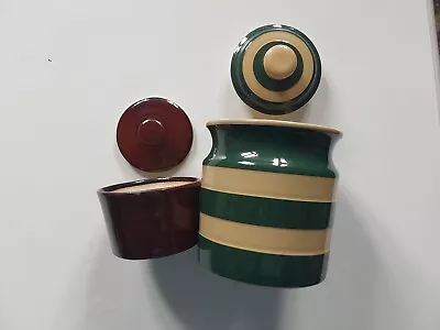 Buy Vintage Storage Jars X 2 With Lids Stoneware • 10£