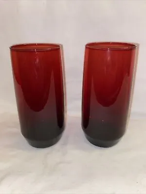 Buy Vintage Anchor Hocking Royal Ruby Red 6  Glass Tumblers • 18.85£