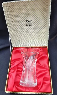Buy Vintage Stuart Crystal Small Vase, 10 Cm Tall, In Original Box • 6£