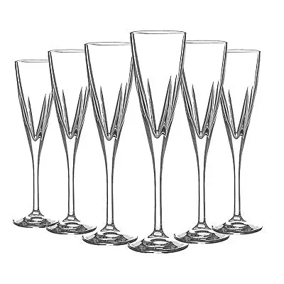 Buy RCR Crystal 6x Fusion Champagne Flutes Set Cut Glass Stemware Goblets 170ml • 24£
