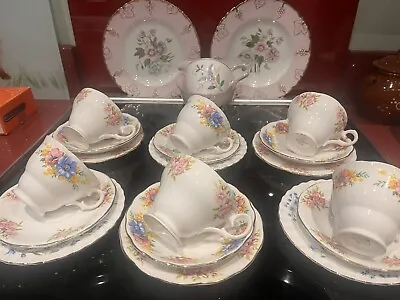 Buy Very Pretty Mis Match China Tea Set Pinks / Floral • 39£
