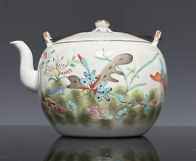 Buy Antique Chinese Porcelain Teapot Famille Rose Butterflies Peaches Late Qing • 77.48£