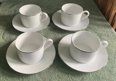 Buy Royal Worcester “Classic Platinum” Coffee /Tea Cups And Saucers. Set Of Four. • 7.99£