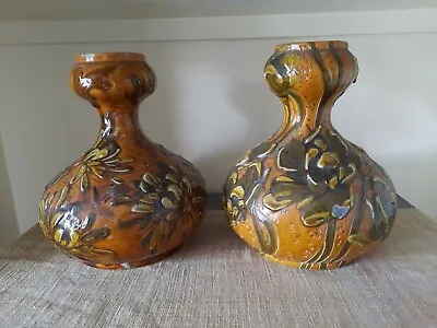 Buy Pair Of Thomas Forester Phoenix Works Majolica Vases Signed By Albert Dean RARE • 850£