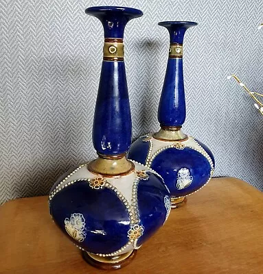 Buy Royal Doulton Pair Lambath Vases Immaculate  • 125£