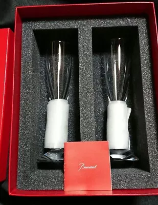 Buy BACCARAT France Two VEGA Glass Crystal CHAMPAGNE FLUTES With Box • 214.57£