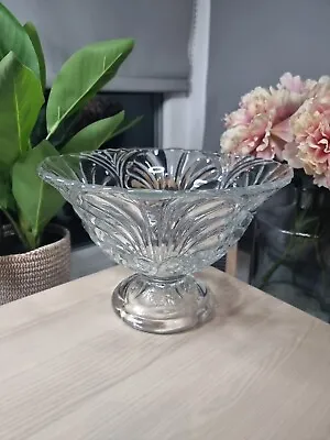 Buy Vintage Large Ornate Decorative Pedestal Serving Fruit Punch Glass Bowl - 20cm • 25£