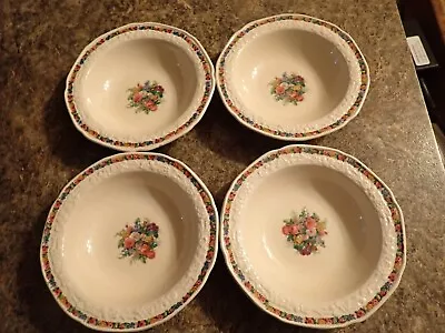 Buy Lot Of 8 Berry Bowls  Crown Ducal Gainsborough English Floral China 1920’s • 27.32£