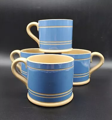 Buy TG Green For Habitat Blue & Cream Striped Ceramic Mugs X4 Vintage • 95£