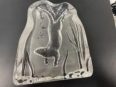 Buy Edinburgh Crystal Glass Otter Freestanding Plaque / Paperweight/ Gift • 20£