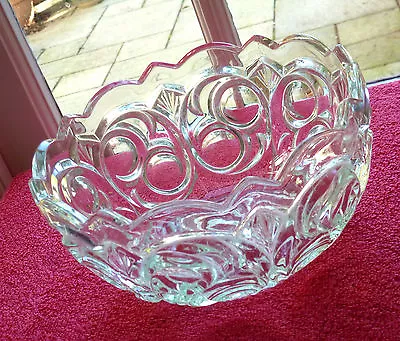 Buy Large Beautiful Green Tint Glass Decorative Bowl, VGC • 17.99£