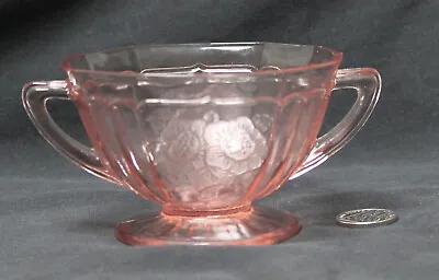 Buy Vintage Pink Depression Glass Open Rose Mayfair Anchor Hocking : Sugar Bowl *T • 9£