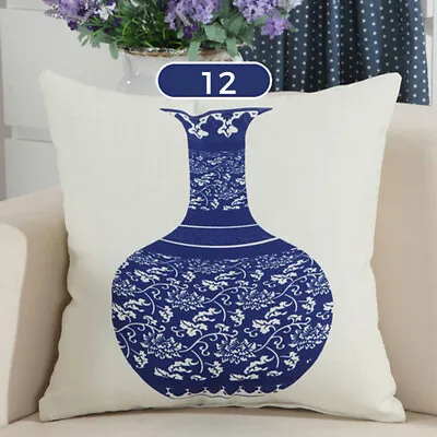 Buy Blue Willow Blue And White Porcelain Pillow Case Luxury Cushion Cover Pillowcase • 5.71£