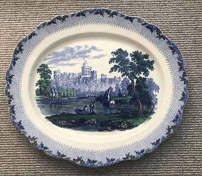 Buy Royal Cauldon Royal Castles WINDSOR CASTLE Blue Transfer Large Meat Platter • 49.99£