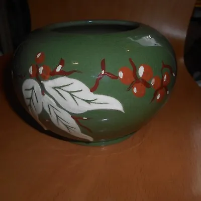 Buy Royal Barum 40s Green ,decorated Vase • 10£