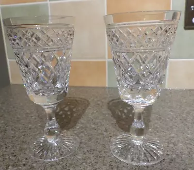 Buy Vintage Pair Of Stuart Crystal Sandringham Wine Glasses Superb • 29.99£