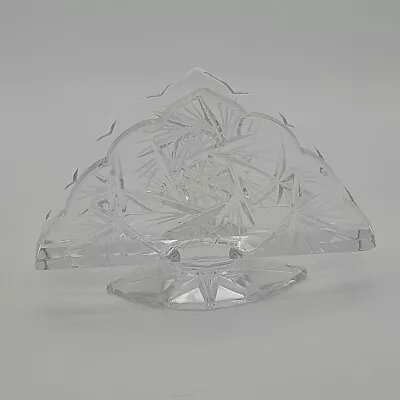 Buy Vintage Pinwheel Crystal Crystal Napkin Holder Star Pattern Chipped • 16.99£