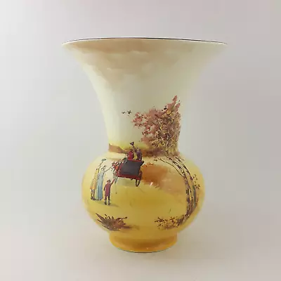 Buy Royal Doulton Flared Trumpet-shaped Top Large Vase Coaching Days 8025 - RD 3418 • 195£
