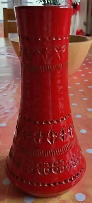 Buy Rare Aldo Londi Bitossi Rimini Red Italian Pottery Vase Original Retail Sticker • 70£