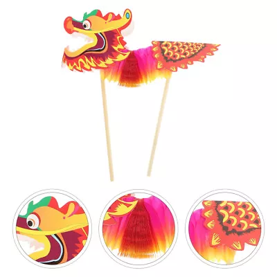 Buy  40 Pcs Dragon Head Props Paper Child New Year Banner Nye Photo Booth 2024 • 40.48£