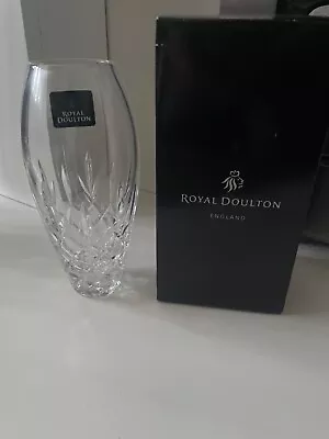 Buy Royal Doulton Dorchester Crystal Glass Bud Vase - 18cm Heavy Vintage Pristine • 30£